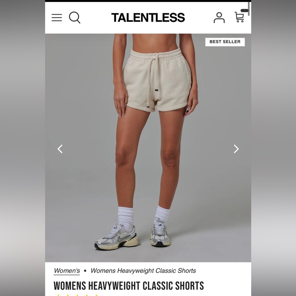 Talentless women’s heavyweight classic shorts in bone